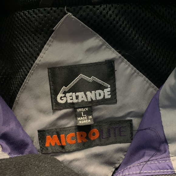 Vtg Gelande Microlite Anorak Purple & Gray Hooded Pullover Jacket Men's Sz Large - Picture 3 of 10
